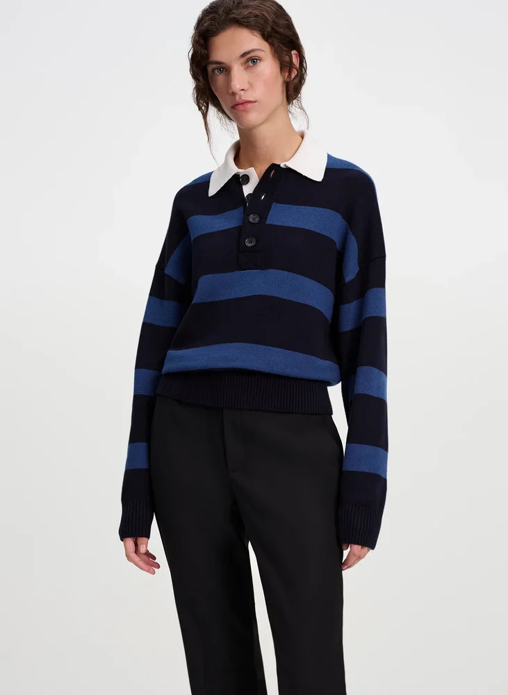 Alexa Cotton Polo Sweater