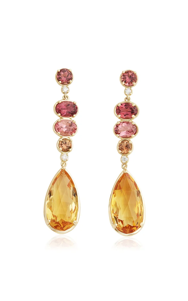 Ombré Oval 18K Yellow Gold Multi-Stone Earrings