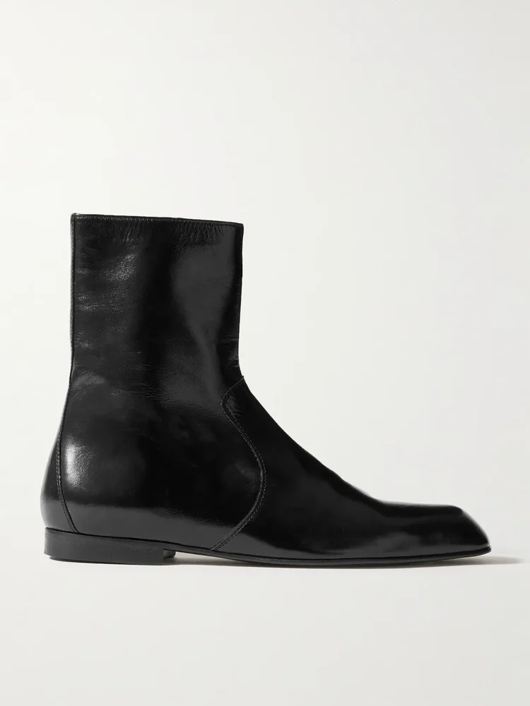 colt glossed leather ankle boots