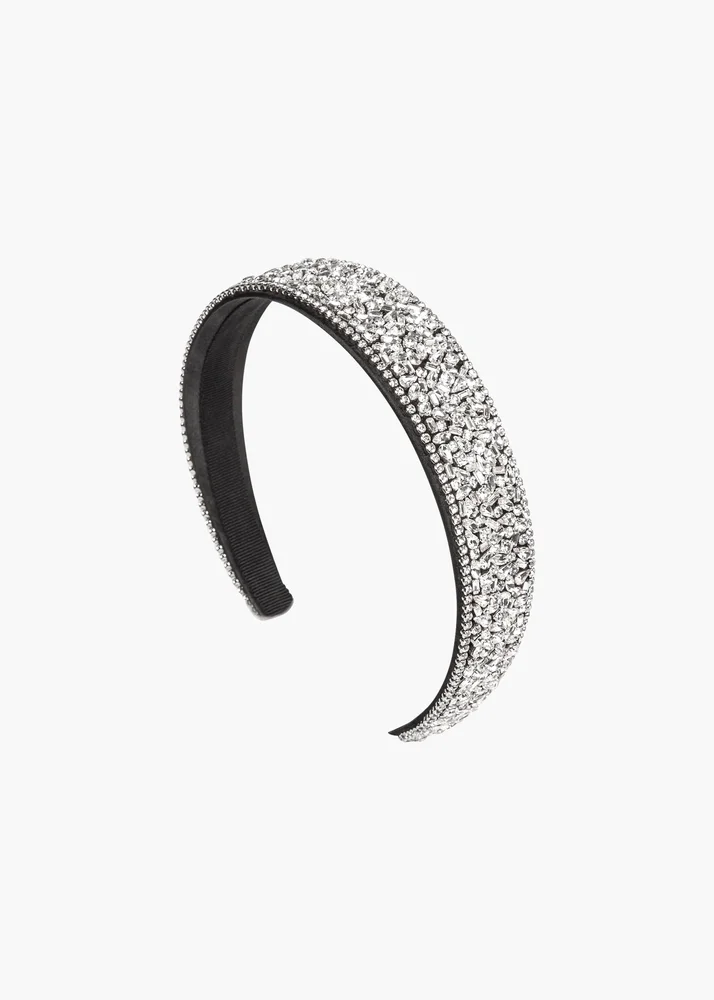Emelina Headband in Black Crystal