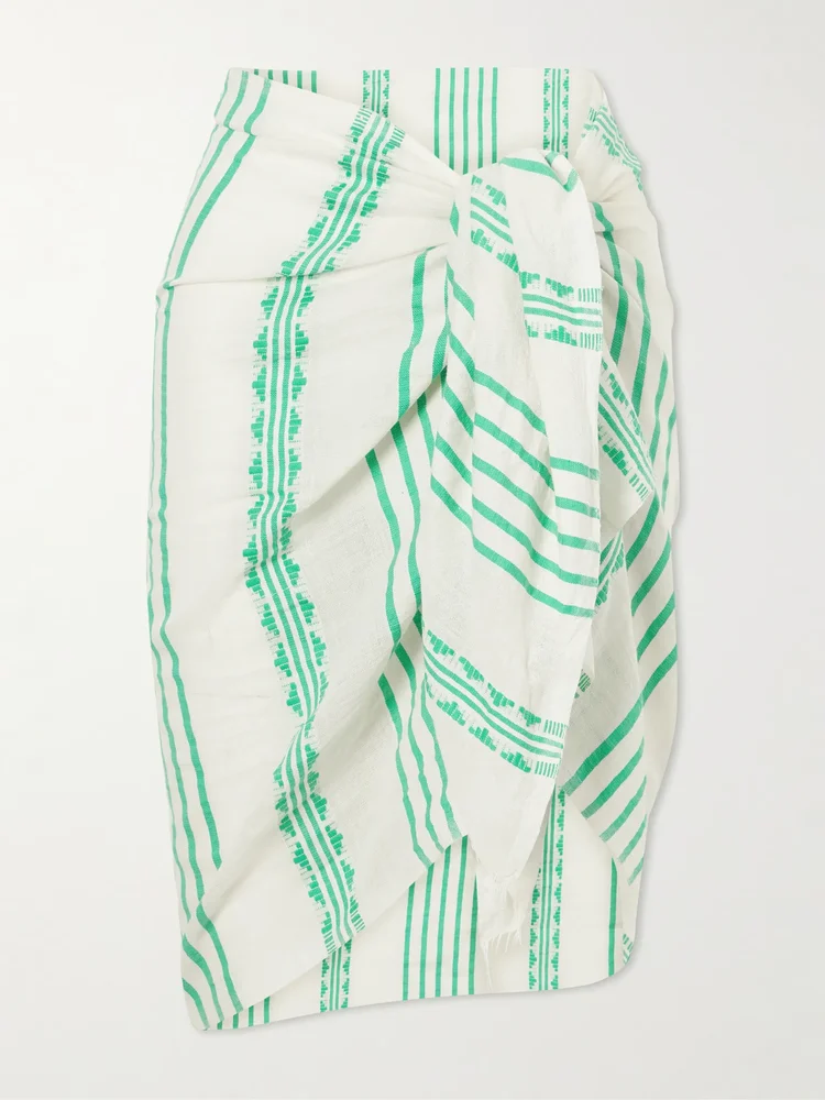 Lema striped cotton cover-up