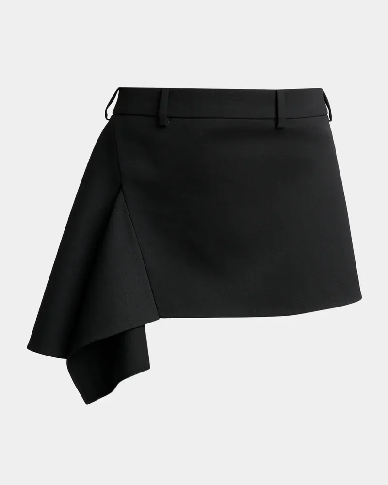 Asymmetric Slashed Mini Skirt