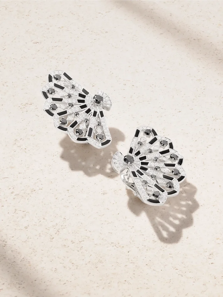 Fanfare Symphony 18-karat white gold, spinel and diamond earrings