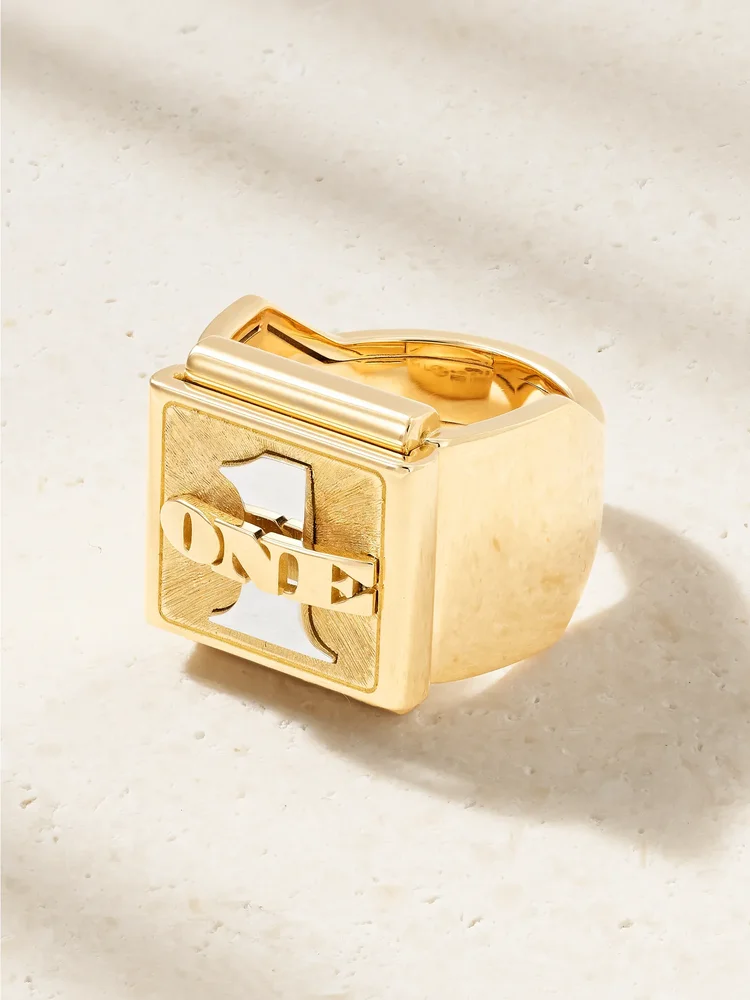 Buck small 18-karat yellow and white gold ring