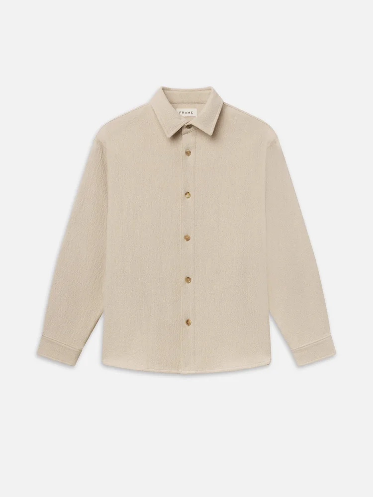 Textured Overshirt -- Warm Cream