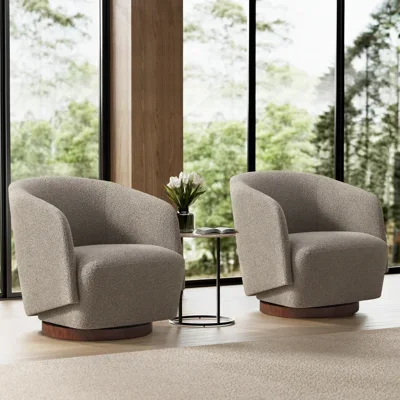 Caysey Boucle Swivel Accent Chair