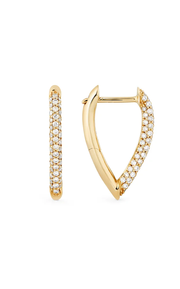 Drop Link Earrings Pave Mini
