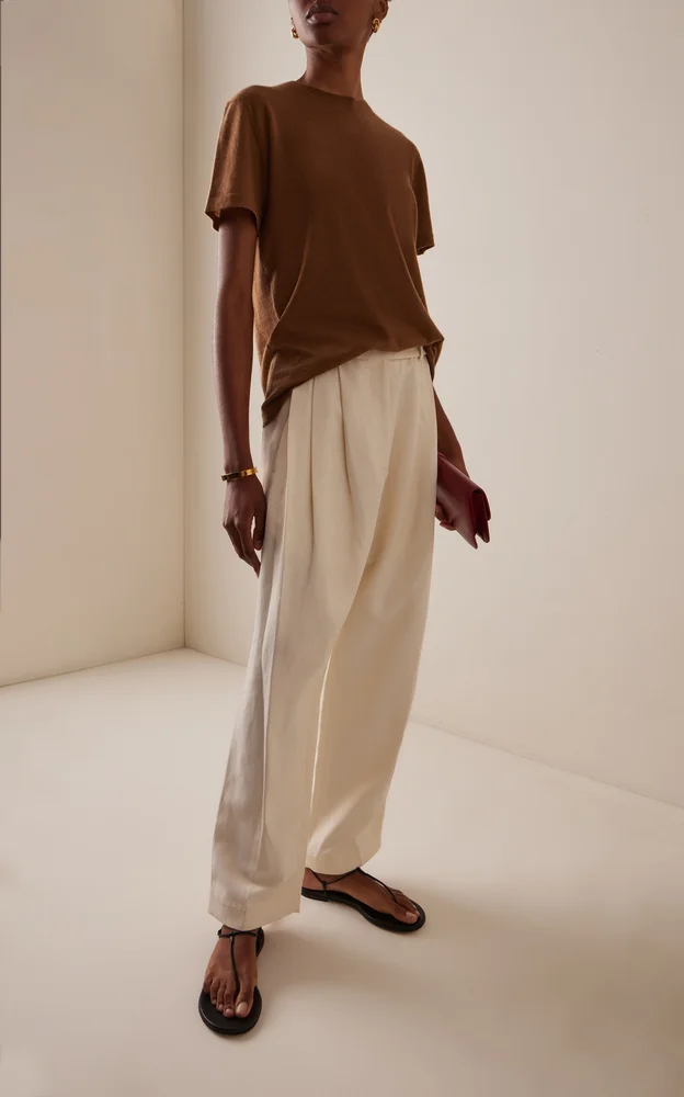 Linen Wide Leg Pleated Pants