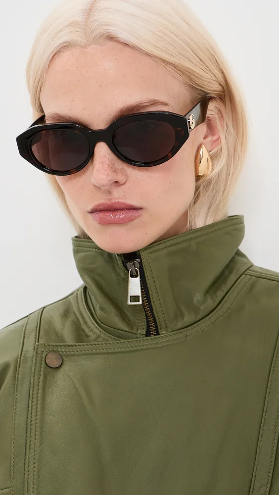 Oval Sunglasses (GG2206SA, Havana)
