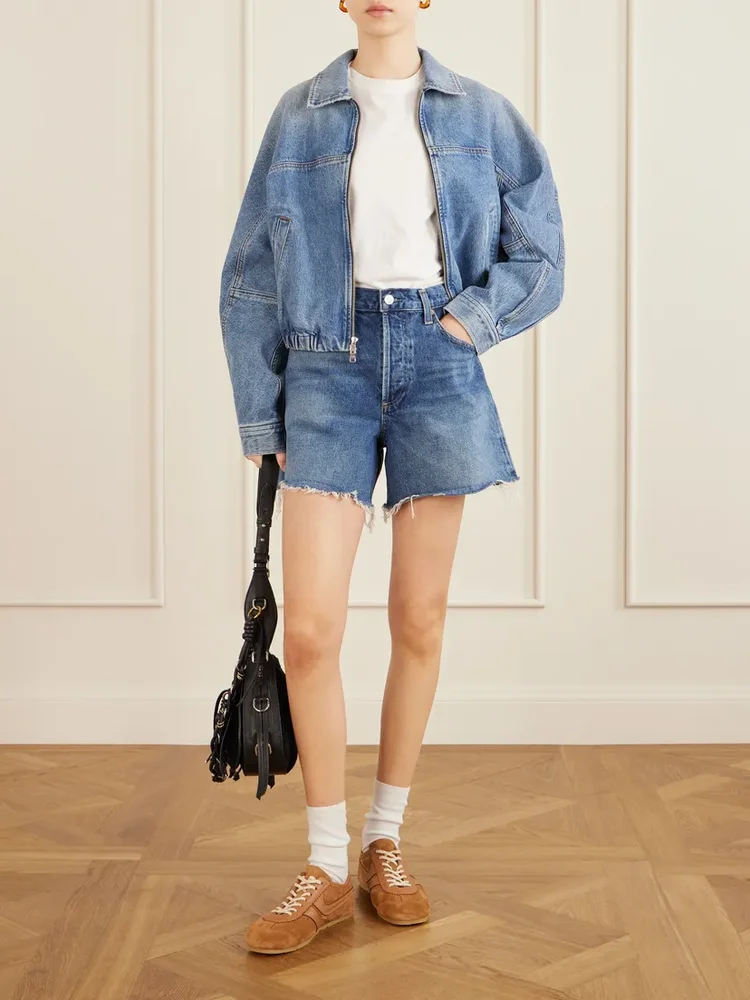 Nye Frayed Denim Shorts