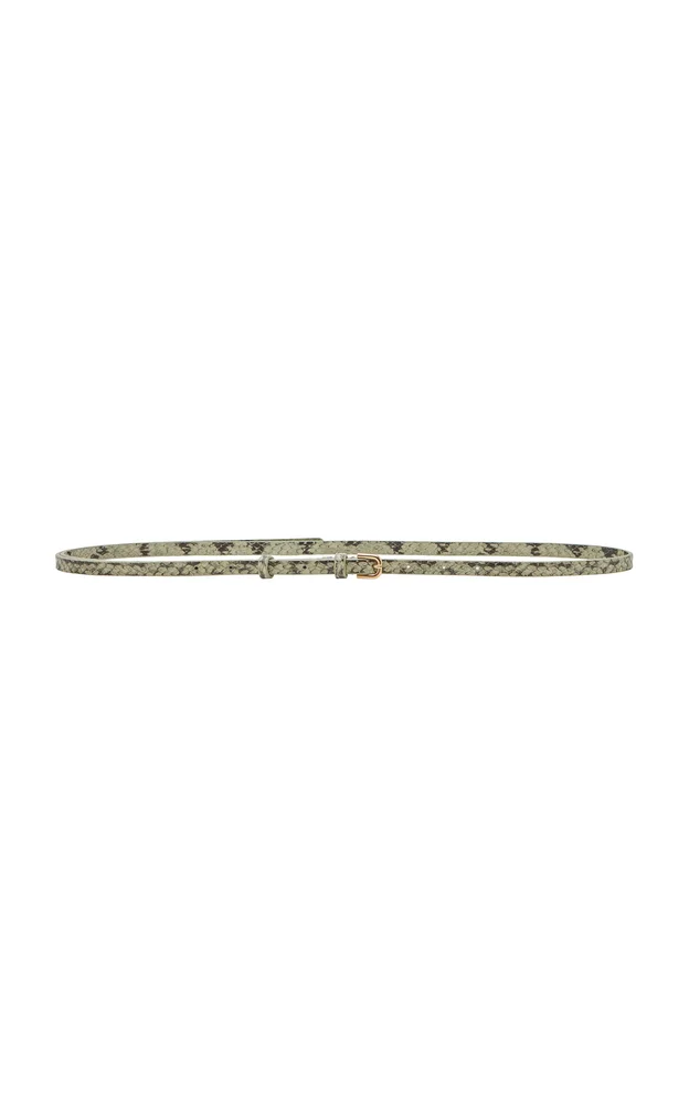 Snakeskin-Effect Leather Belt