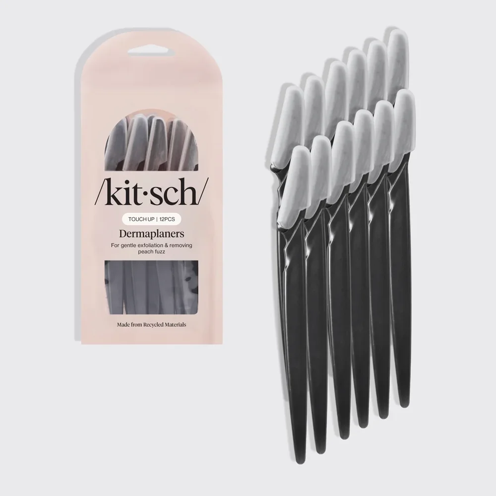 Dermaplaner Face and Brow Razors, 12 Count in Black