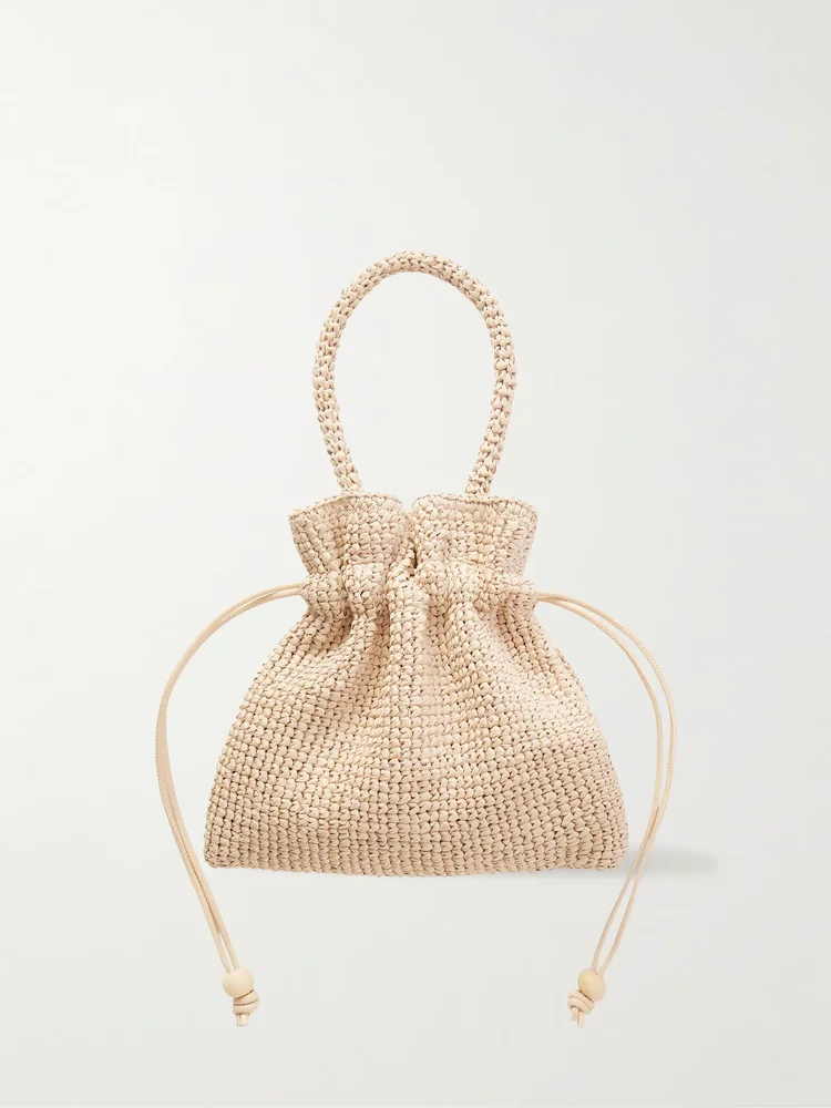 Kylie woven raffia pouch