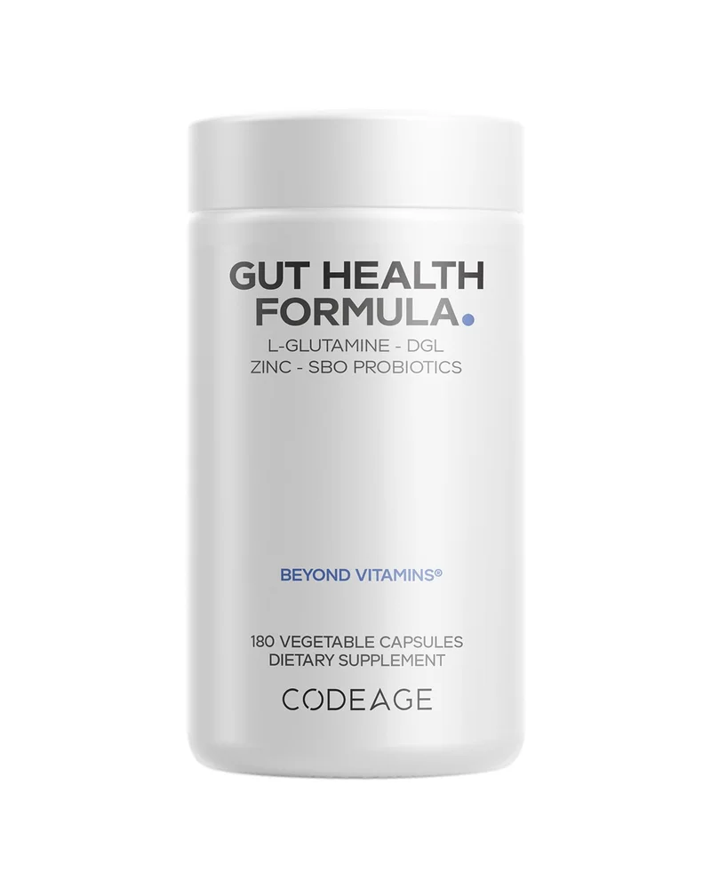 Gut Health Formula, L Glutamine, Zinc, Mushrooms, Licorice, Probiotics & Prebiotics