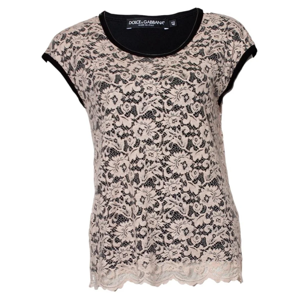 Dolce & Gabbana, powder pink lace top
