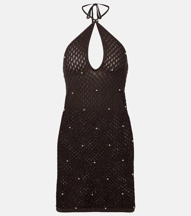 Isola crochet embellished cotton beach dress