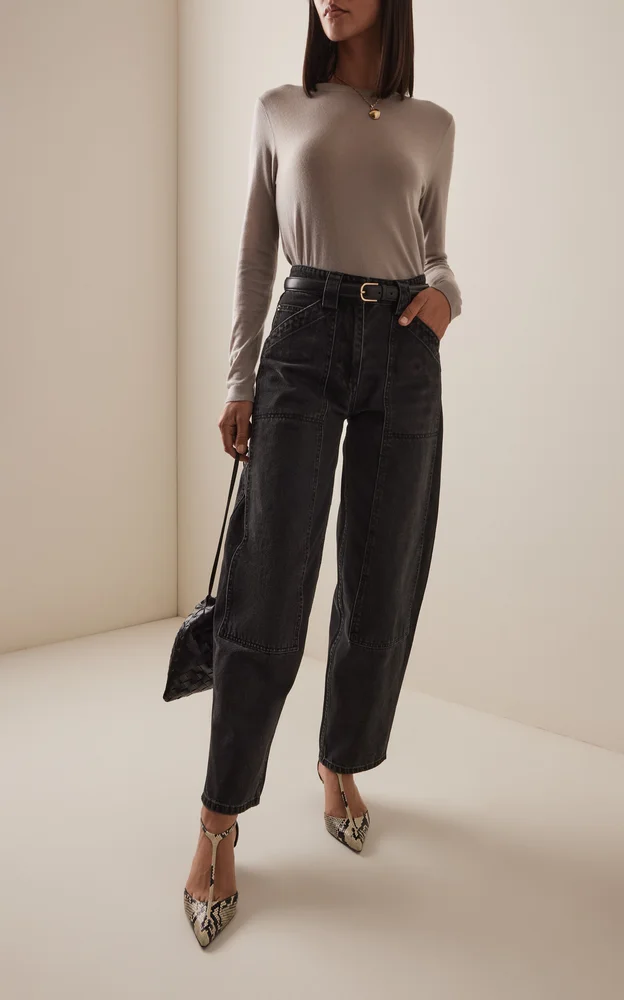 Denim Patch Pocket Pants