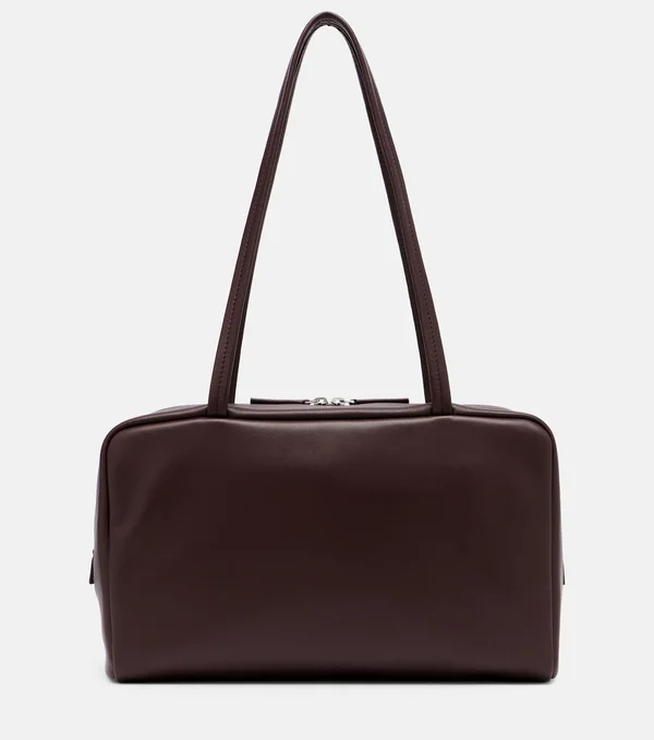 Astra Medium Leather Tote Bag in Burgundy