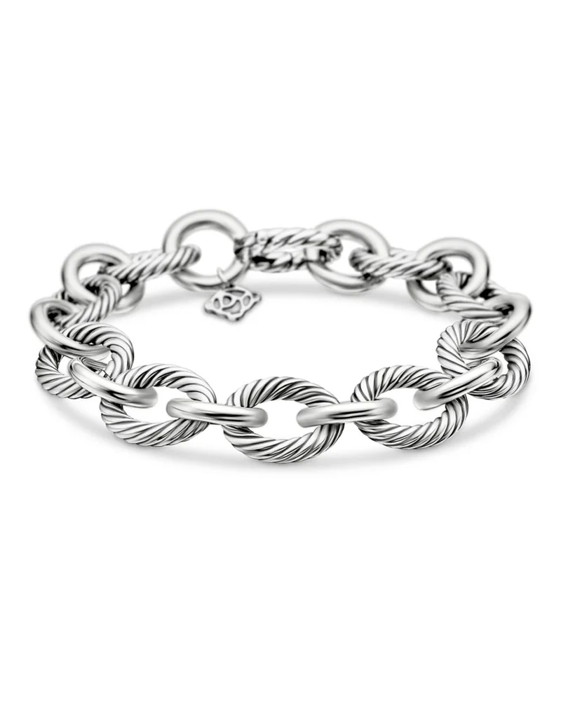 Oval Link Chain Bracelet in Sterling Silver, 12mm