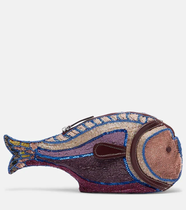 Pesce beaded clutch
