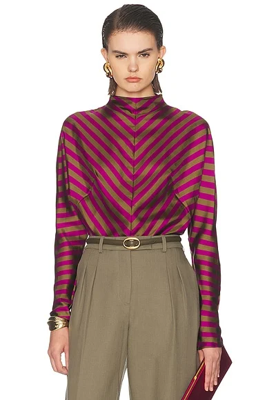 Silk Turtleneck Top
