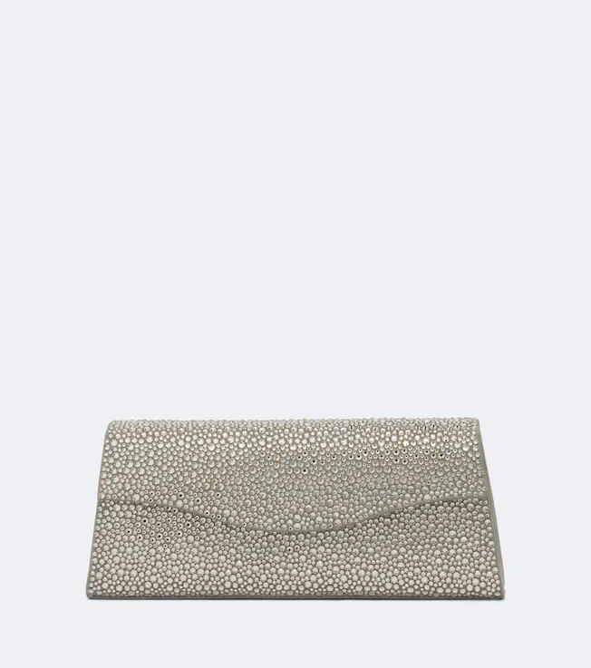The Midnight embellished suede clutch