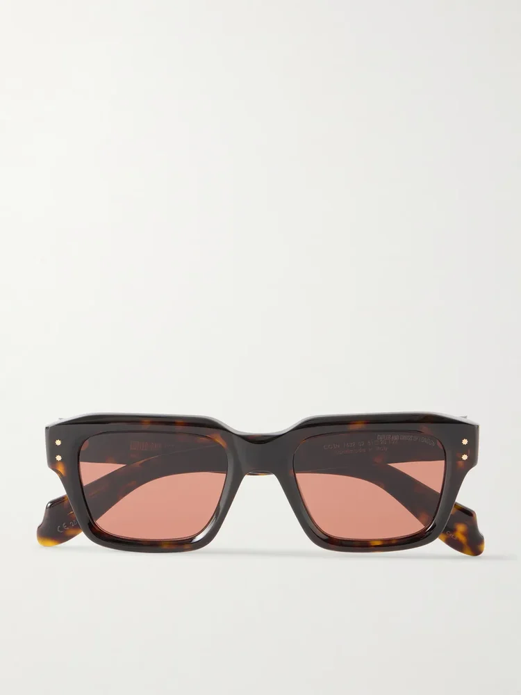 1432 Square-Frame Tortoiseshell Acetate Sunglasses