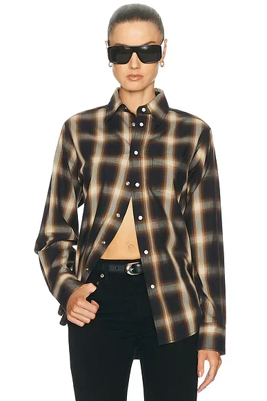 Ford Yarndye Plaid Button Up Top