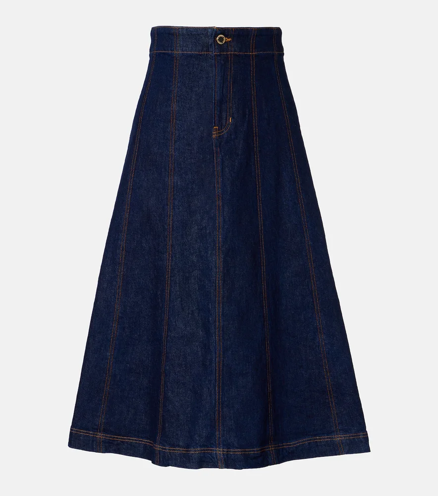 Alix denim midi skirt