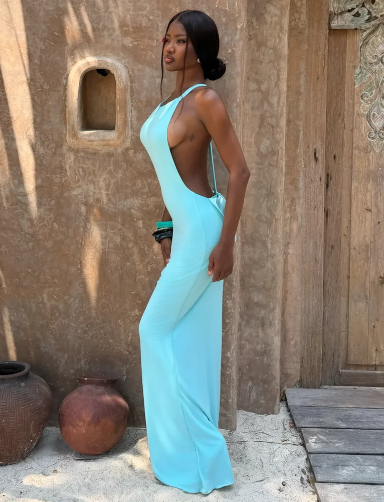 RONI MAXI DRESS - AQUA