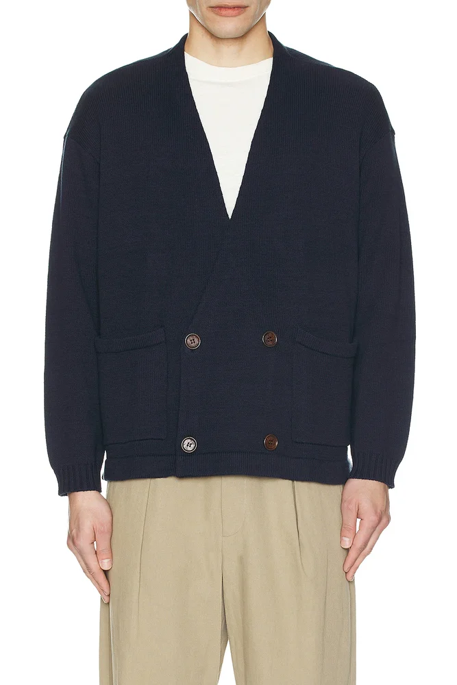 Double Breasted Knit Cardigan