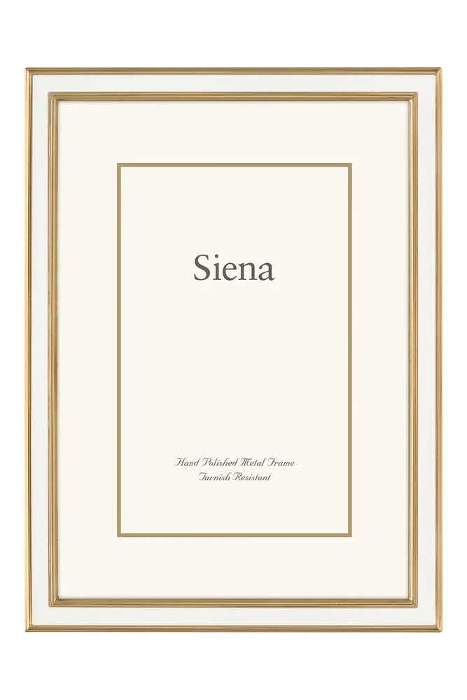 Enamel & Goldtone Border 4x6 Picture Frame