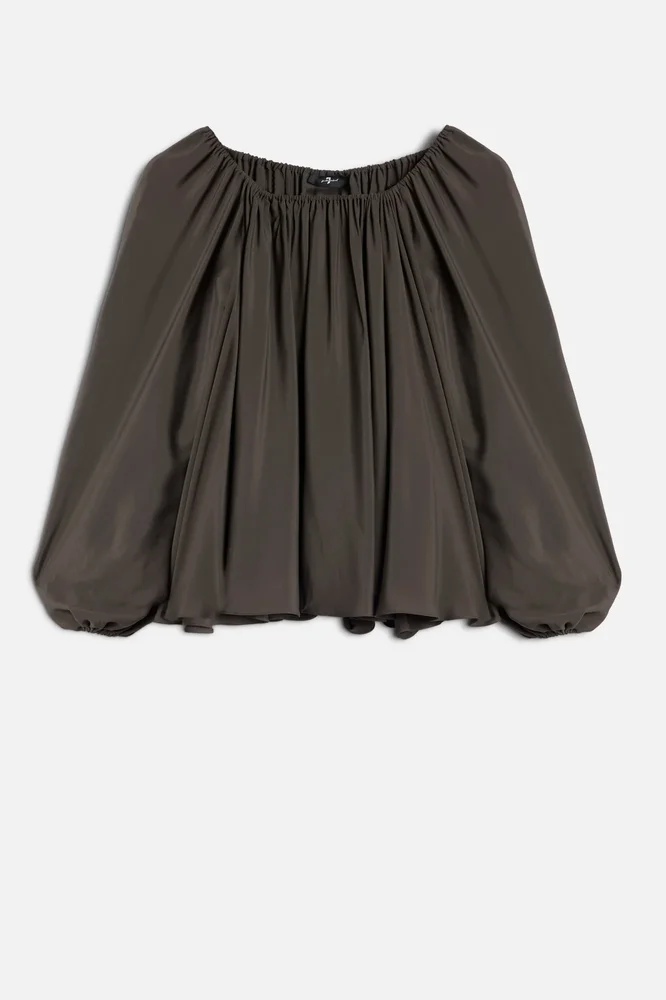 SILK JACQUARD SHOULDER PAD SHIRT