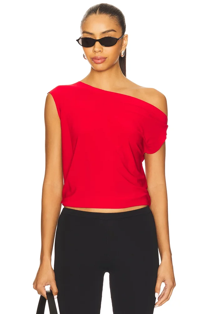 x REVOLVE Drop Shoulder Top in Red
