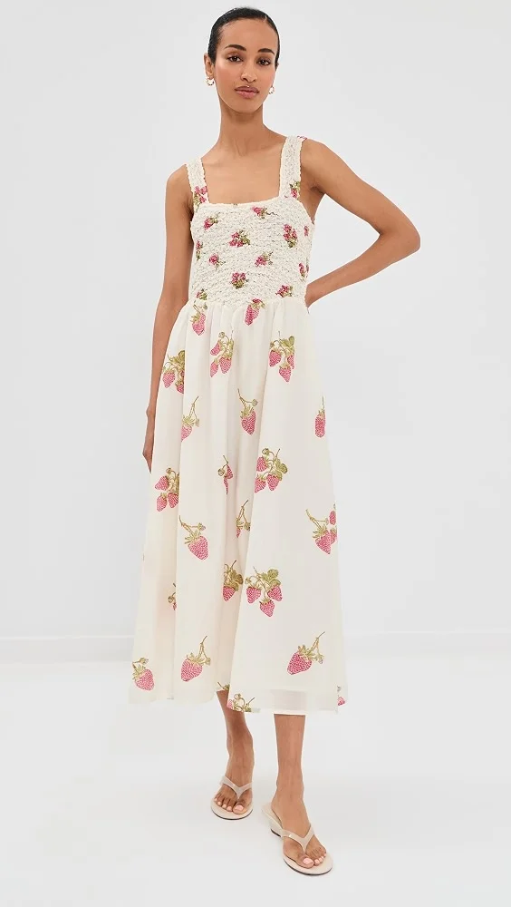 Kay Strawberry Dot Dress