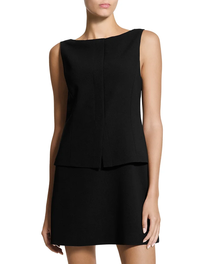 Boat Neck Sleeveless Mini Dress