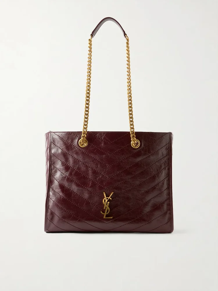 Niki small crinkled-leather tote