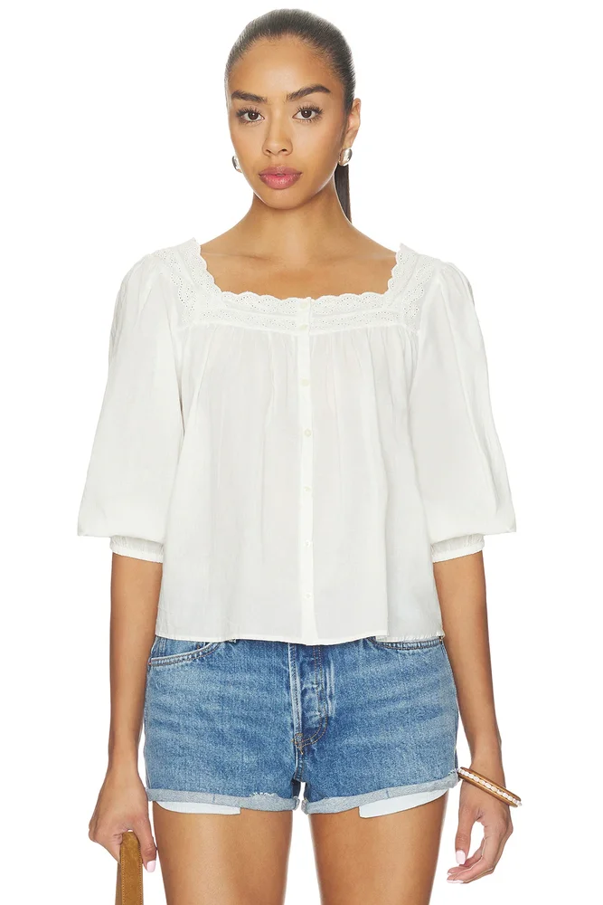 Eyelet Lattice Leah Top