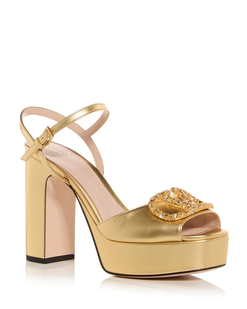 VLogo Embellished Platform Sandals