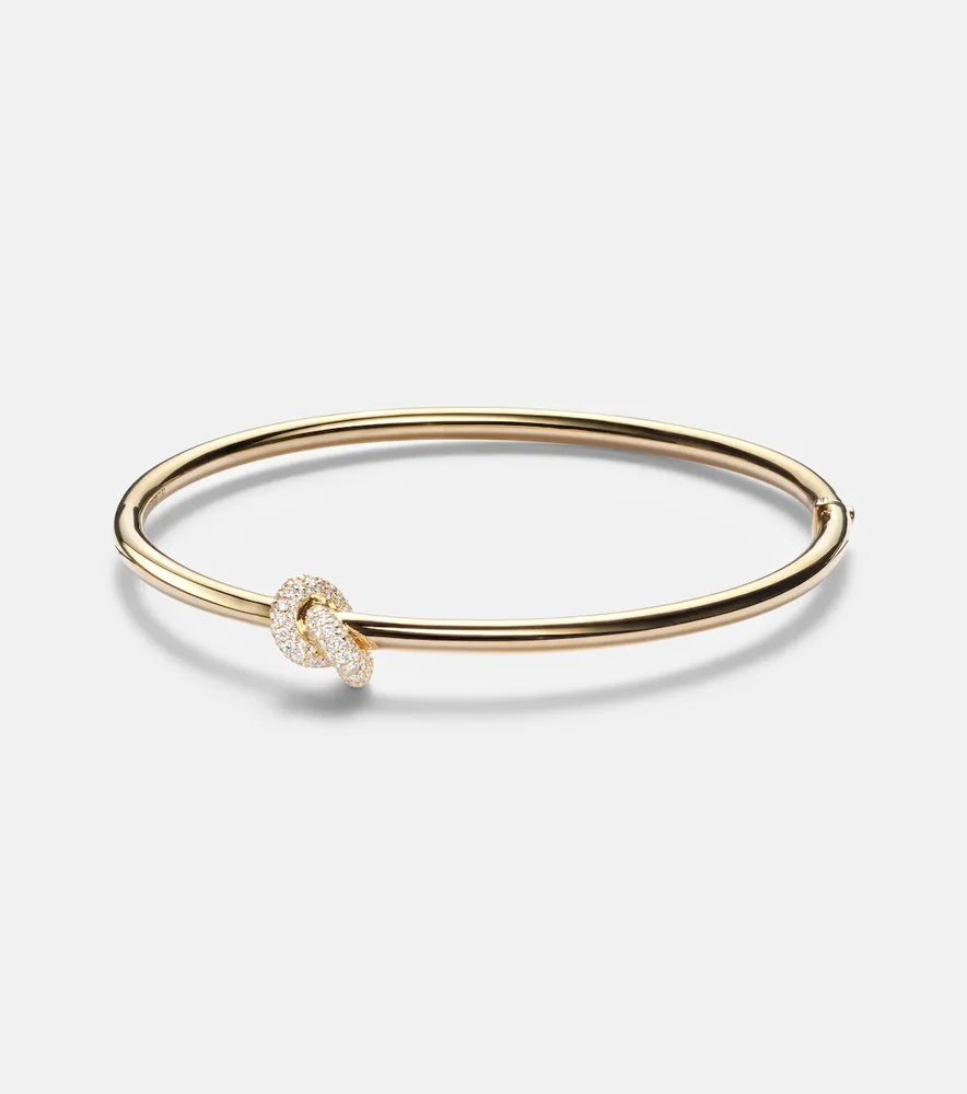 Legacy Knot 18kt gold bangle with diamonds