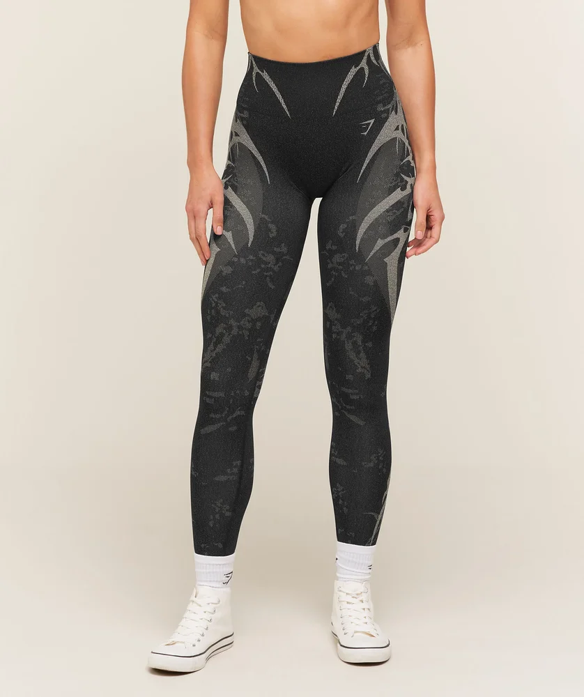 Gymshark Storm Seamless Leggings - Black/Tinted White