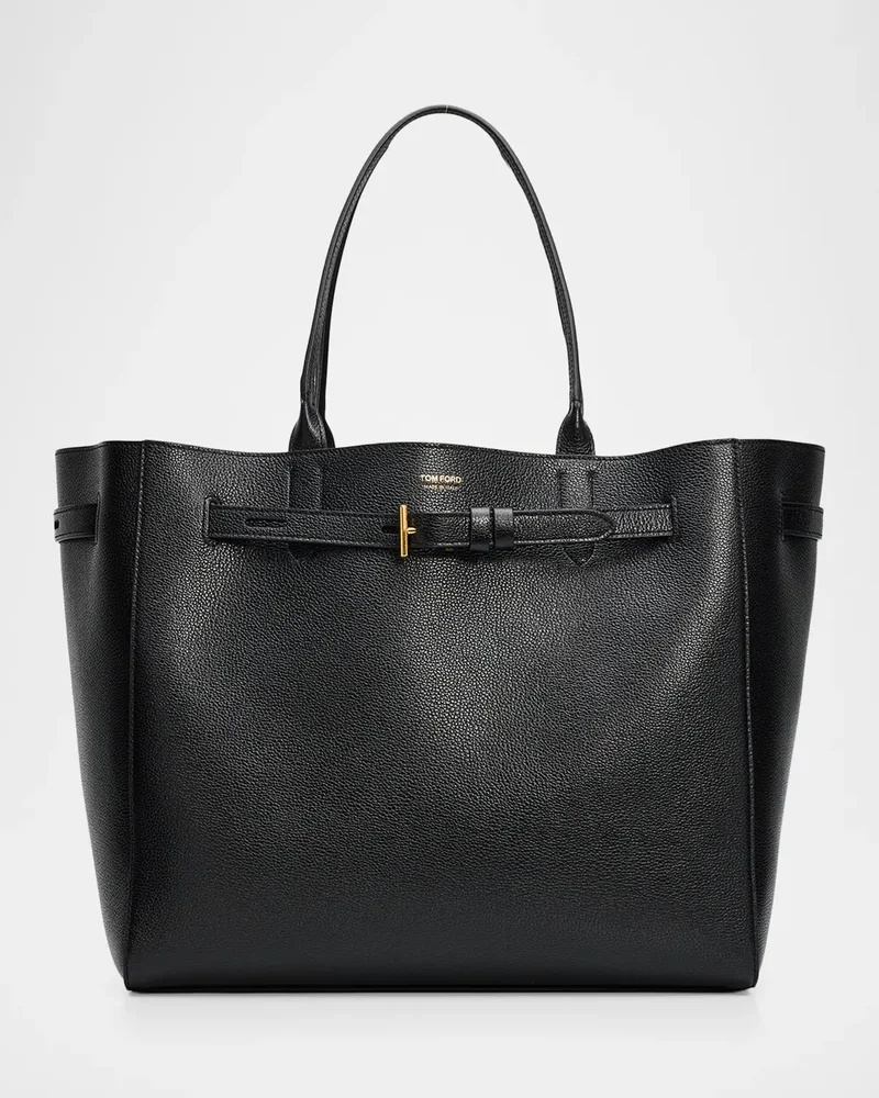 Audrey Large Grained Leather Tote Bag