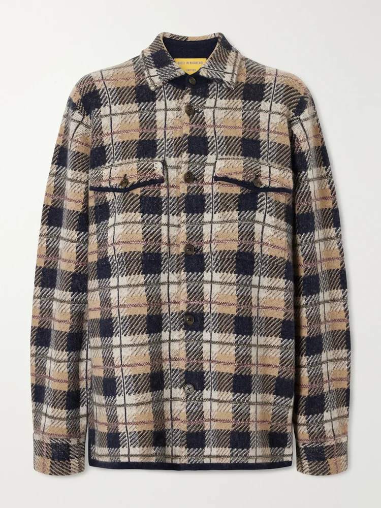 Checked cashmere cardigan