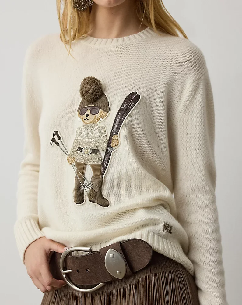 Holiday Polo Bear Cashmere Sweater