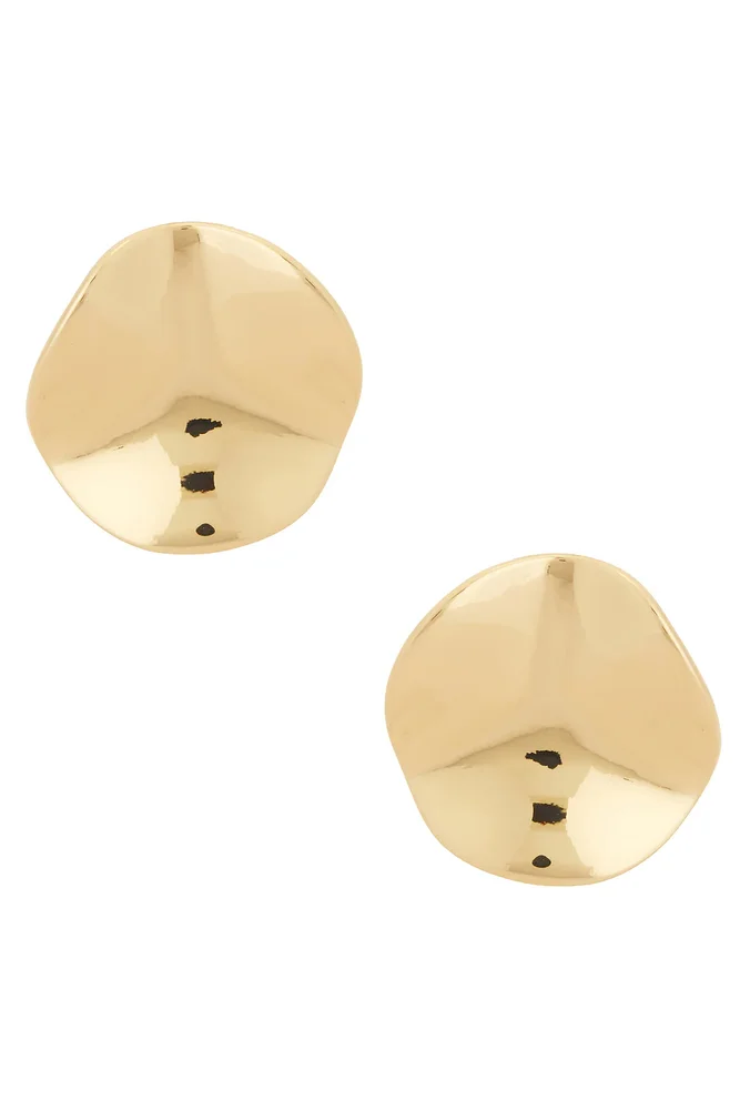 Molten Disc Stud Earrings