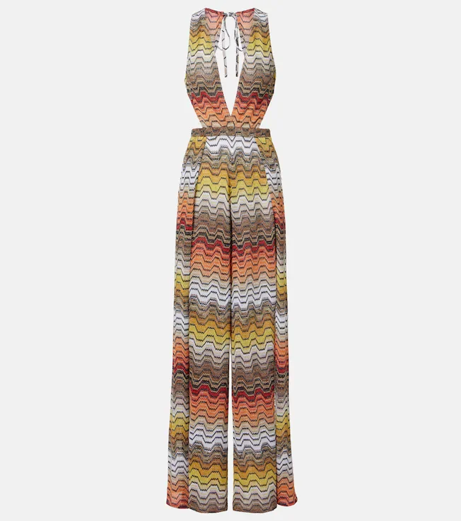 Wave lamé jumpsuit