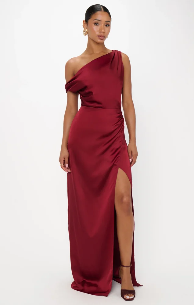 showmeyourmumu.com Jodie Dress ~ Cranberry Luxe Satin