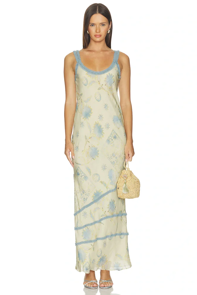 Cecile Ruffle Slip Dress