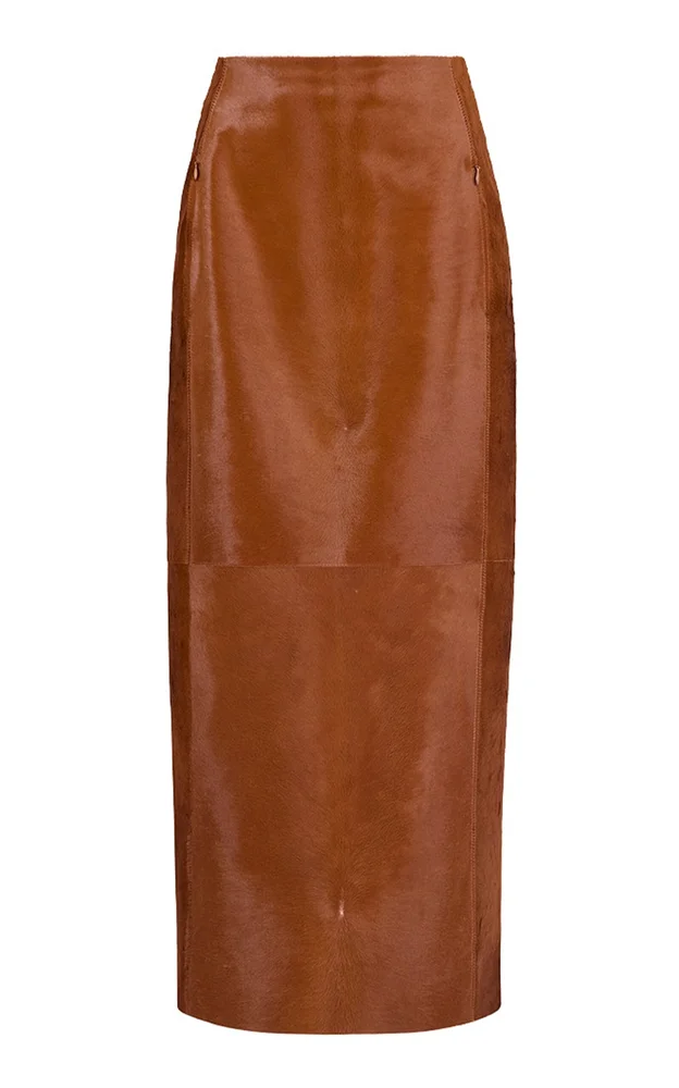 Pony Hair Midi Pencil Skirt