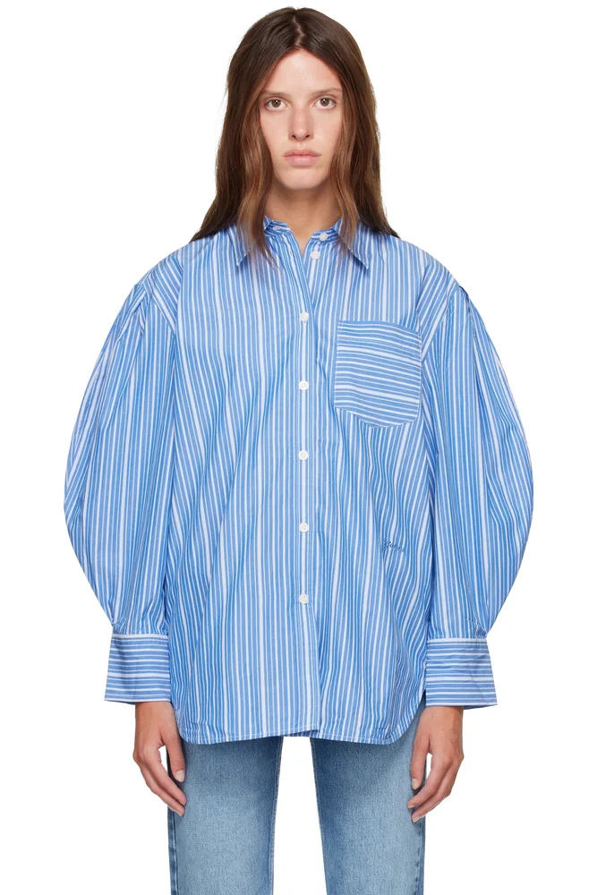 Blue Striped Cotton Shirt